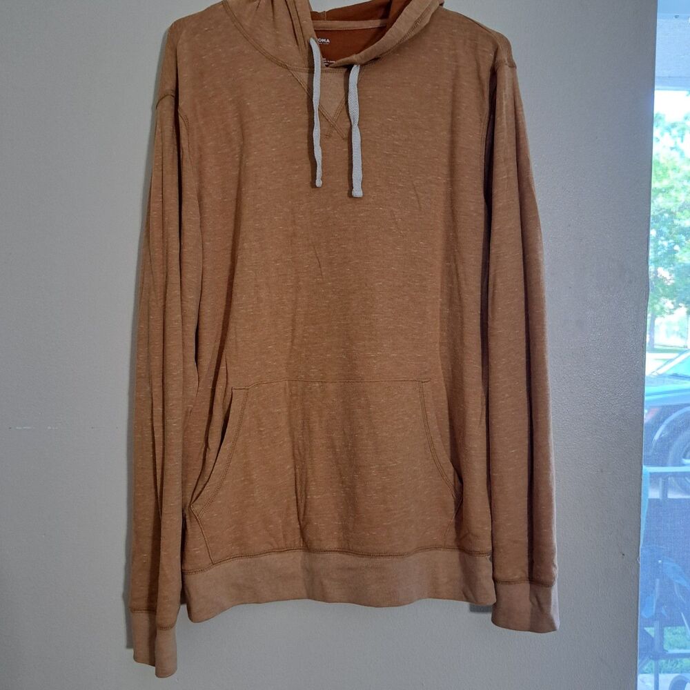 Sonoma Men's Pullover Hoodie Mustard Kangaroo Pocket Size L